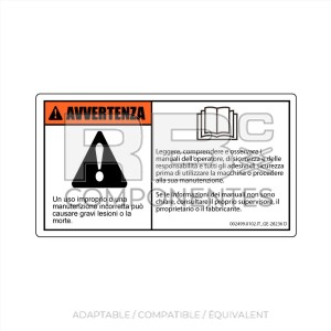 AUTOCOLLANT COMPATIBLE REF. GE 28236 (ITALIEN)
