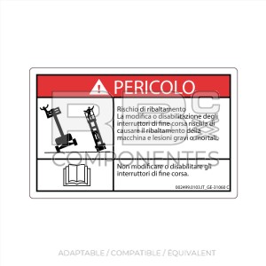AUTOCOLLANT COMPATIBLE REF. GE 31060 (ITALIEN)
