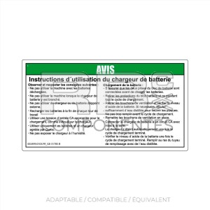 AUTOCOLLANT COMPATIBLE REF. GE 31785 B (FRANCAIS)