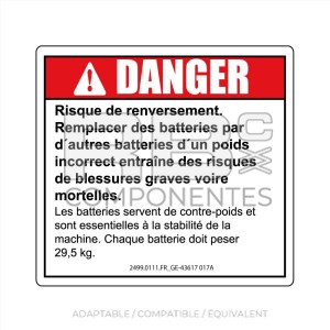 AUTOCOLLANT COMPATIBLE  REF. GE 43617FR_017A