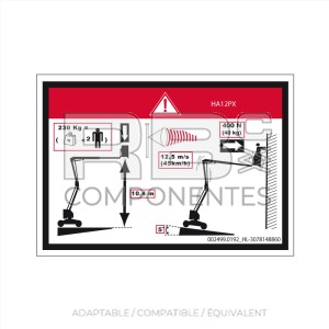 AUTOCOLLANT HAUTEUR PLANCHER + CHARGE HL 12PX