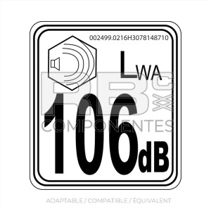 AUTOCOLLANT PUISSANCE ACOUSTIQUE 106dB