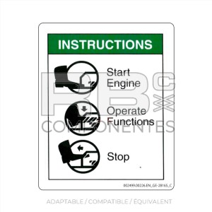 AUTOCOLLANT COMPATIBLE REF. GE 28165 C (ANGLAIS)