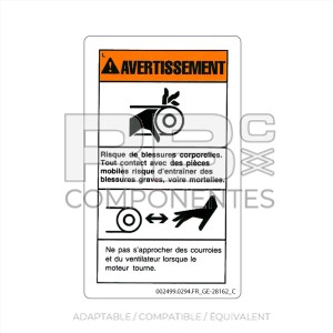 AUTUCOLLANT COMPATIBLE REF GE-28162 C (FRANCAIS)