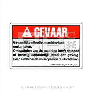 AUTOCOLLANT COMPATIBLE REF. GE 31060 013A (HOLLAND