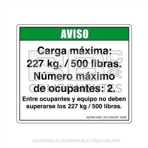 AUTOCOLLANT COMPATIBLE REF GE 37052SP (ESPAGNOL)