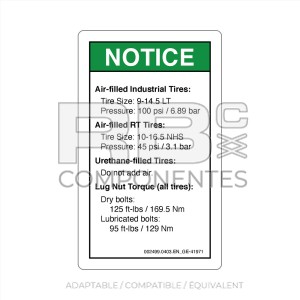 AUTOCOLLANT COMPATIBLE REF GE 41971SP (ANGLAIS)