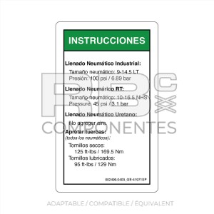 AUTOCOLLANT COMPATIBLE REF GE 41971SP (ESPAGNOL)