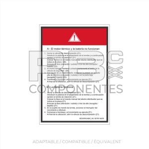 AUTOCOLLANT UTILISATION POMPE A MAIN (ESPAGNOL)