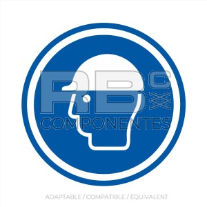 AUTOCOLLANT ISO 7010 CASQUE PROTECTION OBLIGATOIRE