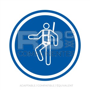 AUTOCOLLANT ISO 7010 HARNAIS SÉCURITÉ OBLIGATOIRE