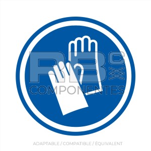 AUTOCOLLANT ISO 7010 GANTS PROTECTION OBLIGATOIRES
