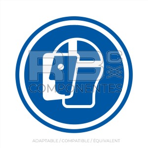 AUTOCOLLANT ISO7010 VISIERE PRTECTION OBLIGATOIRE