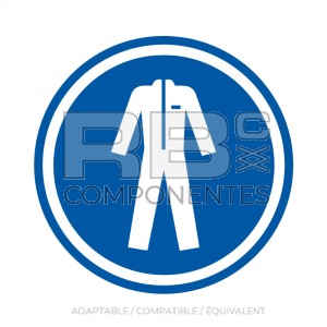 AUTOCOLLANT ISO 7010 VETEMENTS PROTECTION OBLIGAT.