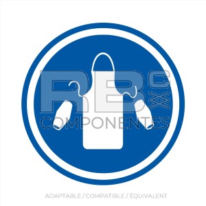 AUTOCOLLANT ISO7010 TABLIER PROTECTION OBLIGATOIRE