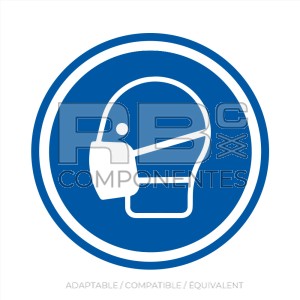 AUTOCOLLANT ISO7010 - PORT DU MASQUE OBLIGATOIRE