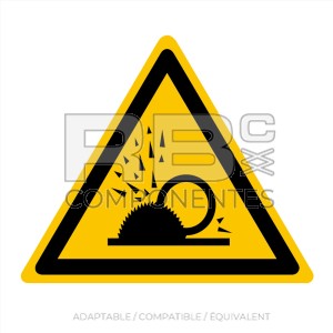 AUTOCOLLANT ISO 7010 DANGER, PROJECTION COPEAUX