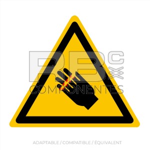 AUTOCOLLANT ISO 7010 - DANGER RISQUE MAINS