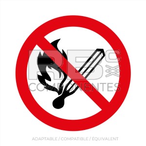 AUTOCOLLANT ISO 7010 - INTERDIT DE FAIRE DU FEU