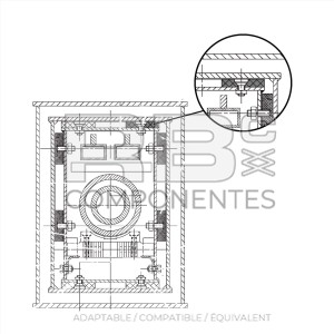 PATIN ARRIERE DX TELESCOP. COMP. HL 158C175240