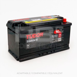 BATTERIE DÉMARRAGE TUDOR STANDARD 90AH 353x175x190